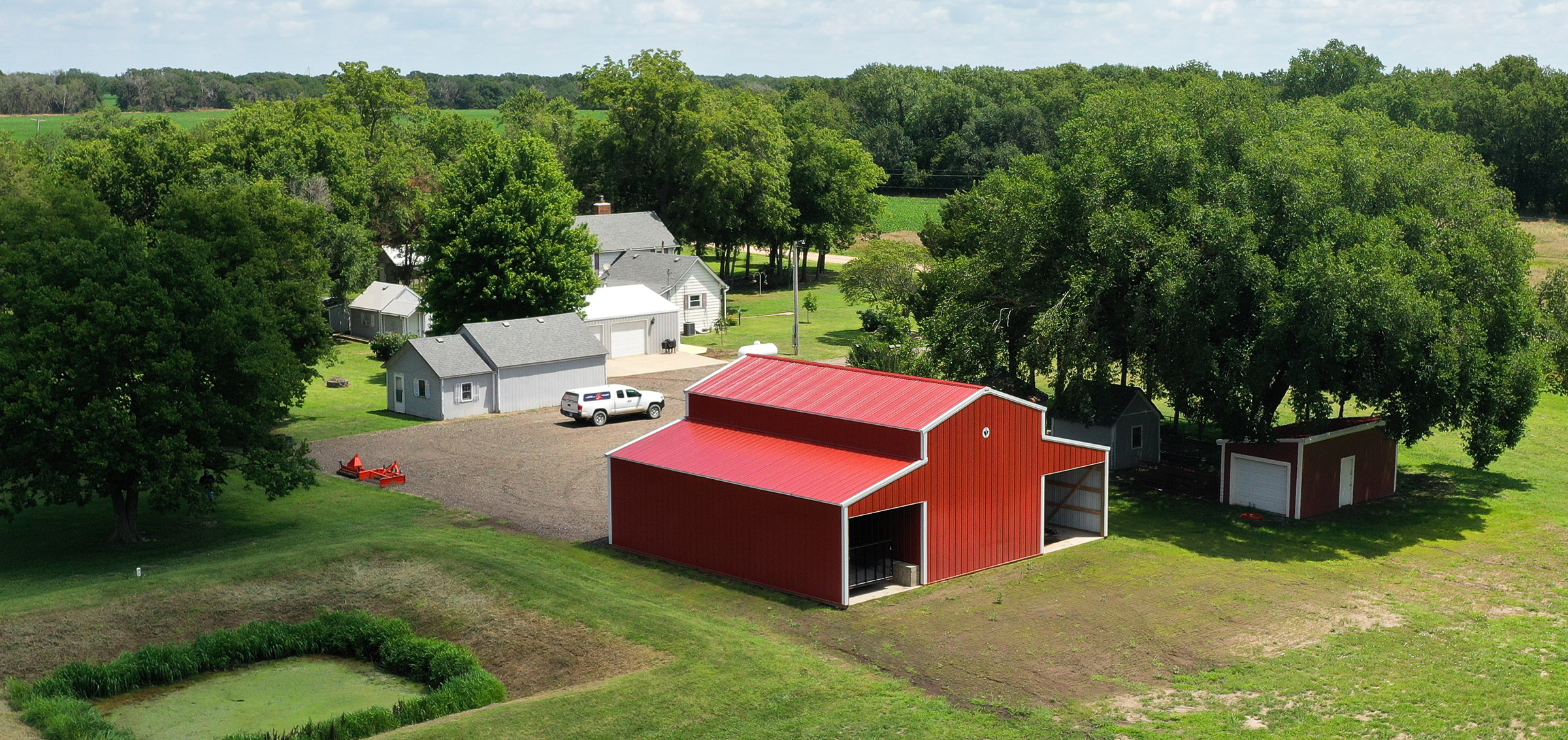 Suburban Pole Barn Garages and Storage Sheds